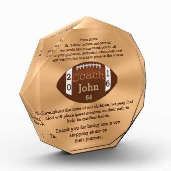 Amazing Personalized Football Coach Gifts Award | Zazzle