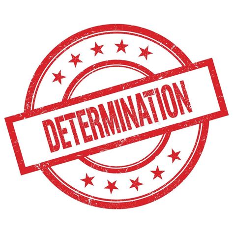 DETERMINATION Text Written on Red Vintage Round Stamp Stock ...