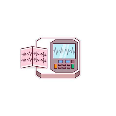 ECG icon illustration, Icon cartoon style, radiology and medical ...