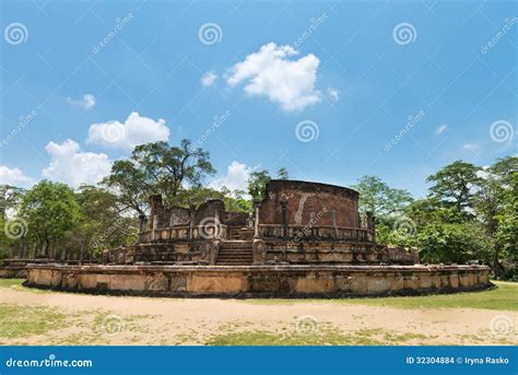 Structure Unique To Ancient Sri Lankan Architecture. Stock Photo ...