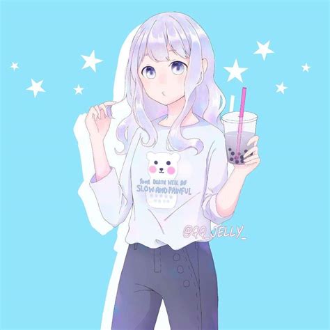 Cute Anime Girl Drinking Boba Wallpapers - Wallpaper Cave