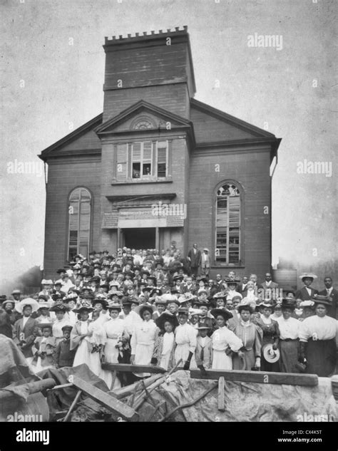 Farewell to the old church - African American congregation in front of ...