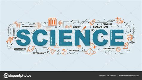 Design Concept Word Science Website Banner — Stock Vector throughout ...