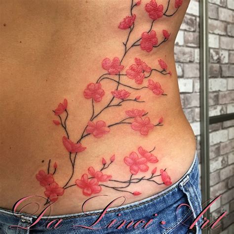 Red / Pink Cherryblossom Tattoo | Tattoos, Cherry blossom tattoo, Blossom tattoo