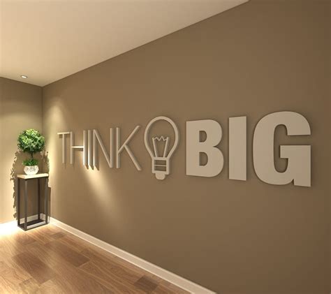 Think Big Office Decor 3D - Moonwallstickers.com