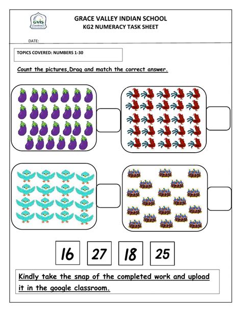 Numbers 1 30 Online Worksheet - CountingWorksheets.com