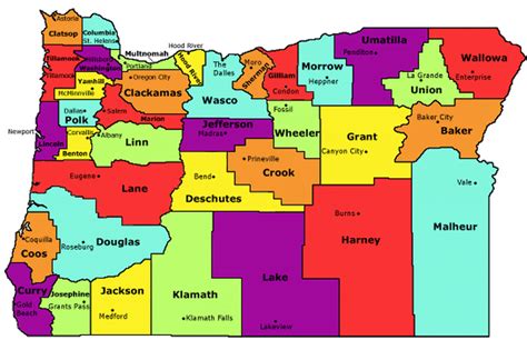 Oregon State Map With Counties | US States Map