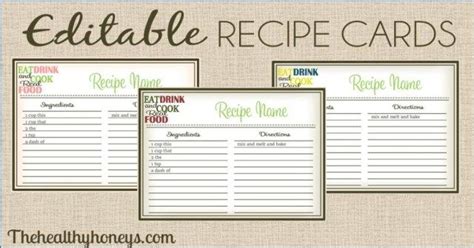 Free Editable Recipe Card Templates For Microsoft Word - FREE DOWNLOAD | Recipe cards template ...