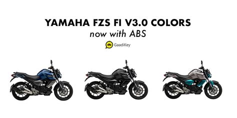 2019 Yamaha FZS V3.0 Colors: Cyan Blue, Matt Blue, Matt Black ( FI + ABS) - GaadiKey