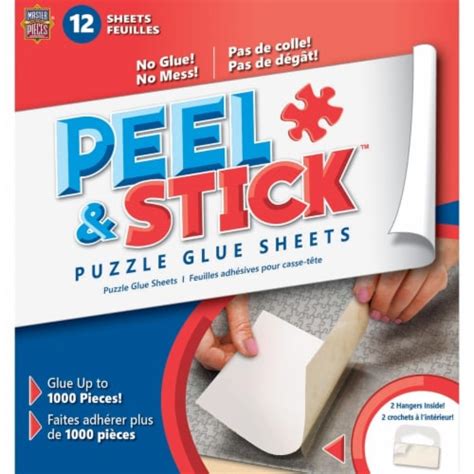 MasterPieces Accessories - Peel & Stick Jigsaw Puzzle Glue Sheets, 12 Permanent Adhesive, 1 unit ...