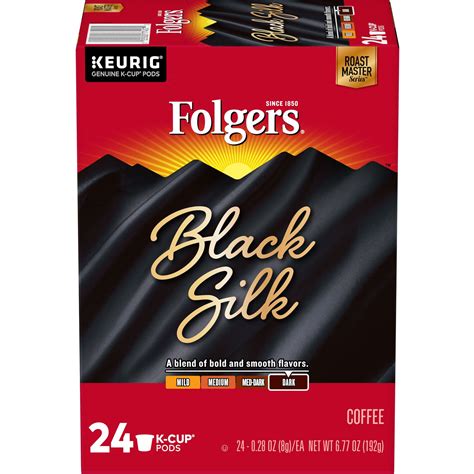 Folgers Black Silk K-Cup Coffee Pods, Dark Roast, 24 Count For Keurig and K-Cup Compatible ...