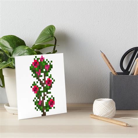 "Minecraft Rose Bush Stay True Resource Pack" Art Board Print by ...