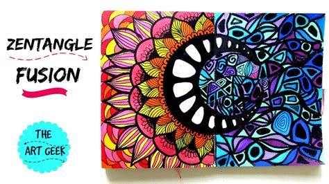 Zentangle Colour Fusion (zenspiredesigns inspired) - YouTube