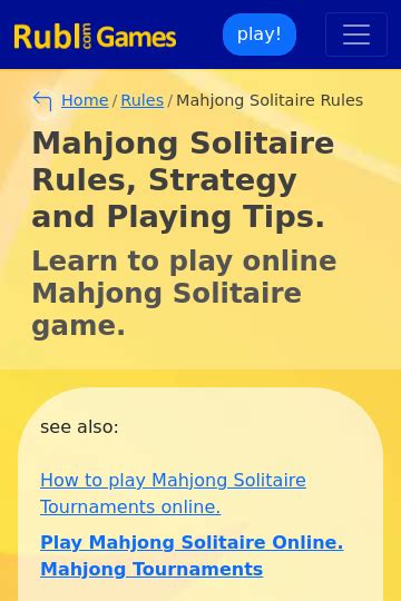 Mahjong Solitaire Rules and Tips. Play Majgong solitaire online