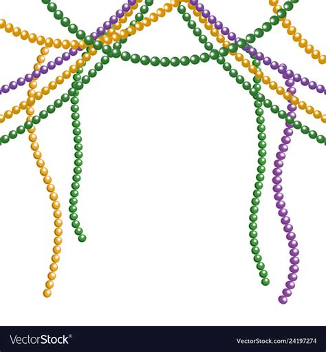 Beads mardi gras frame Royalty Free Vector Image