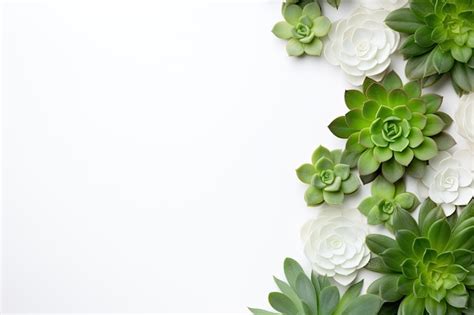 Premium AI Image | white and green succulents on a blank background ...