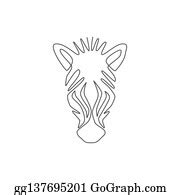 110 One Continuous Line Drawing Of Horse Clip Art | Royalty Free - GoGraph