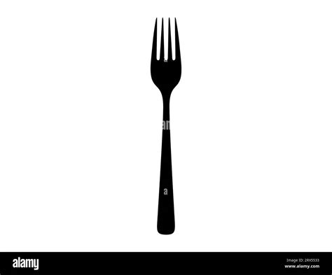 Fork silhouette vector art white background Stock Vector Image & Art - Alamy