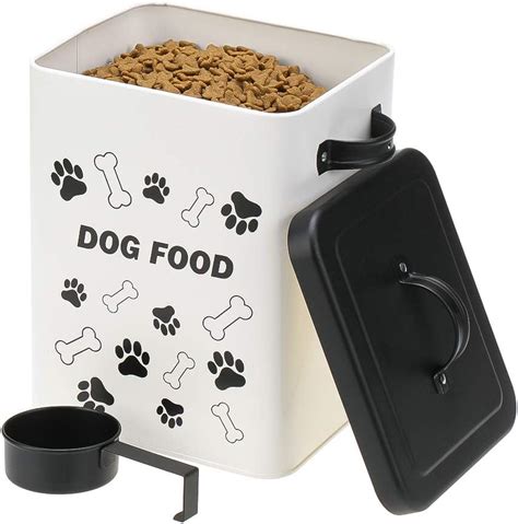 KOOLTAIL Dog Food Storage Container - with Scoop Set, Steel Sealed Cute Pet Food Treat Storage ...