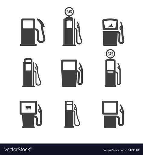 Gas pump icons Royalty Free Vector Image - VectorStock