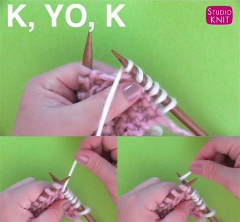 How to Knit a Yarn Over Increase Stitch - Studio Knit