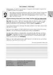 Advice Column: Dear Abby - ESL worksheet by Walison