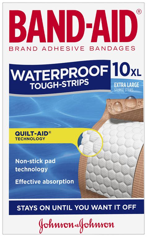 Band-Aid Waterproof Tough Strips Extra Large 10 Pack - Chester and Jake ...