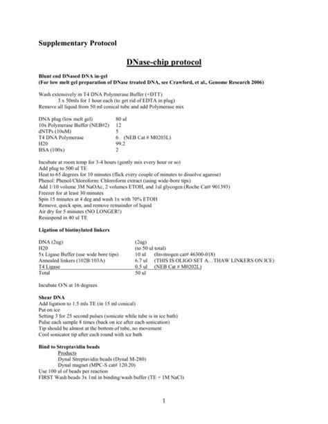 DNase-chip protocol