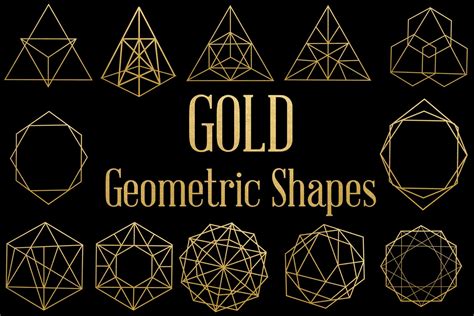 Gold Geometric Shapes Gold Decorative Shapes Astronomy - Etsy