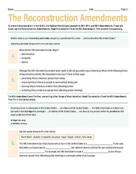 The Reconstruction Amendments by Viola School | TPT