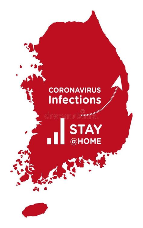 South Korea Map with Increasing Coronavirus Infection Curve Stock ...