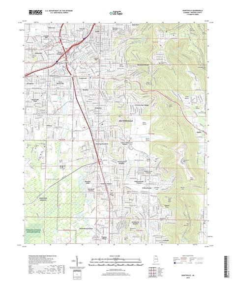 MyTopo Huntsville, Alabama USGS Quad Topo Map