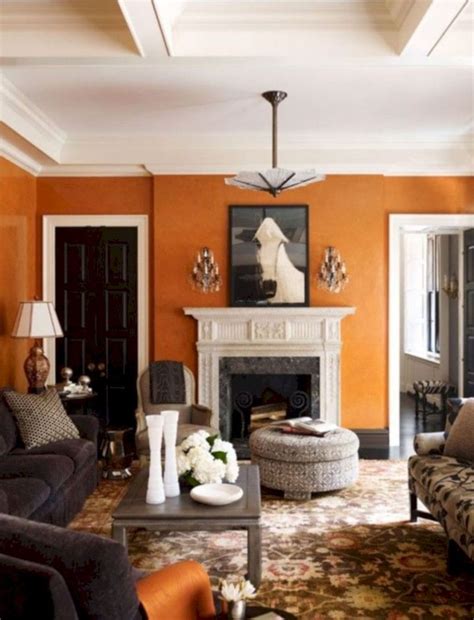 Modern Vintage Mid Century Living Room Decor | Living room orange ...