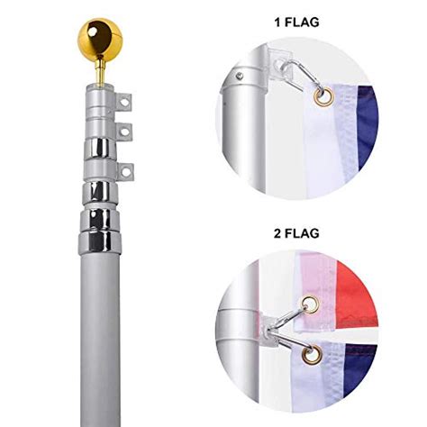 N\A Telescoping Flag Pole Kit, Heavy Duty Aluminum