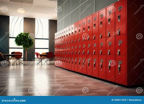 School Hallway with Modern Lockers. Concept of Studying and Getting ...