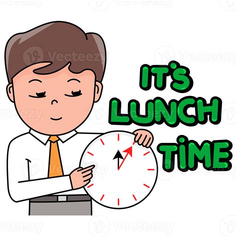 It's lunch time cartoon man gesture 28548842 PNG