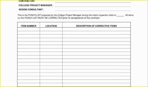 Free Punch List Template Of Punch List Examples Free Task and Checklist ...
