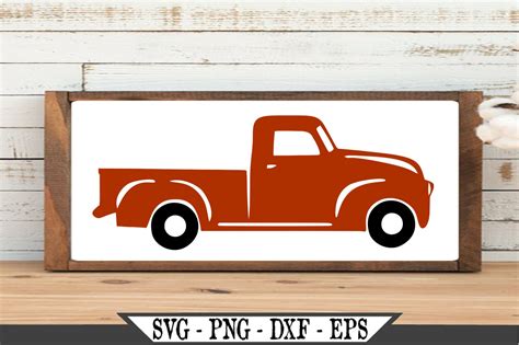 Vintage Old Red Truck SVG Design (179349) | SVGs | Design Bundles