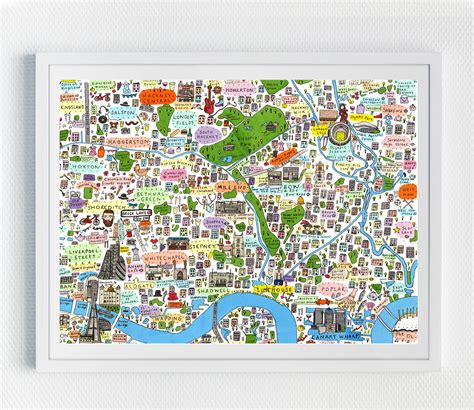 Illustrated Map of East London Home Decor Print Gift - Etsy UK