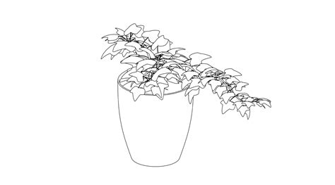 Premium Vector | A drawing of a pot of plants
