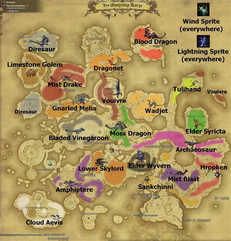 Monsters Location Maps: The Churning Mists