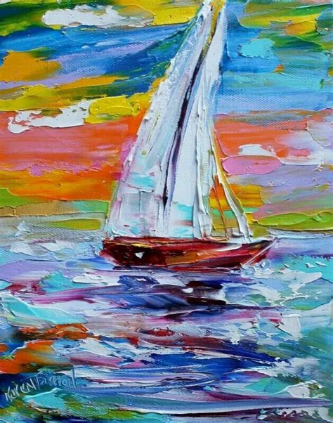 Sailing into the sunrise... | Sailboat art, Original oil painting, Oil ...