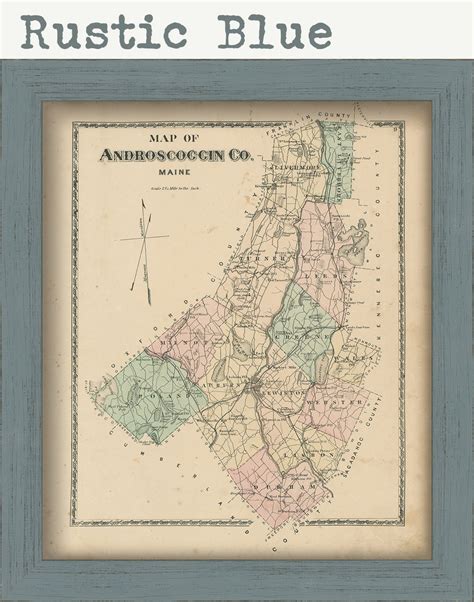 ANDROSCOGGIN County, Maine 1873 Map, Replica or GENUINE ORIGINAL