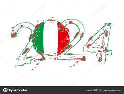 2024 Year Grunge Style Flag Italy Stock Vector by ©boldg 679271748