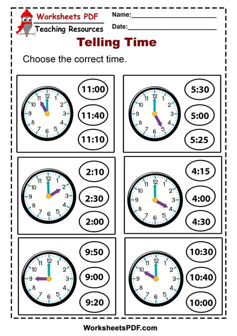 Worksheets PDF - Telling Time – Free Printables 👇👇👇👇👇...