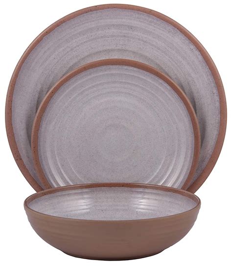 Melange 36-Piece Melamine Dinnerware Set (Clay Collection) | Shatter-Proof and Chip-Resistant ...