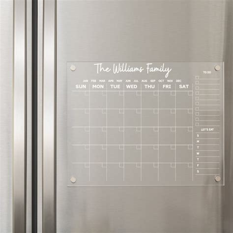 Magnetic Calendar for Fridge Acrylic Calendar Dry Erase - Etsy