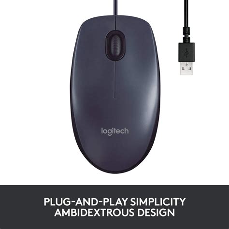 H154143089856A Logitech M100 Wired USB Mouse, 3-Buttons, 1000 DPI ...