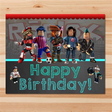 Roblox Happy Birthday Sign - Chalkboard - Roblox Birthday Banner - Roblox Birthday Party ...