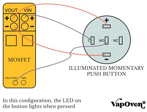 Wiring an Illuminated 5 pin Momentary Push Button • VapOven